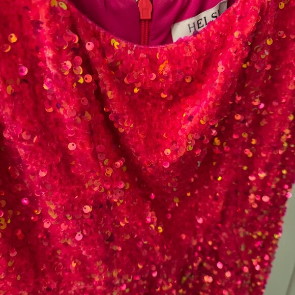 Helsi Rory Stretch Velvet Sequin Mini Dress - French Rose - Large - Picture 5 of 14
